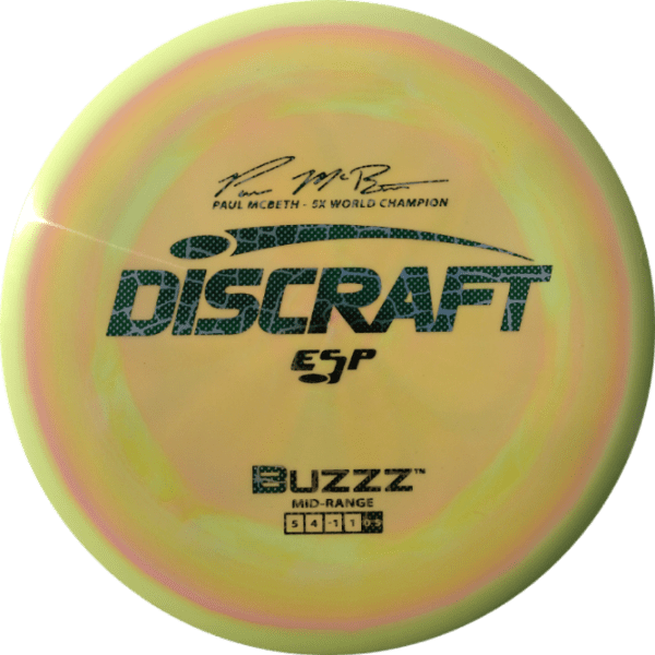 Discraft Paul McBeth 5X ESP Swirly Buzzz Yellow Pink Swirl