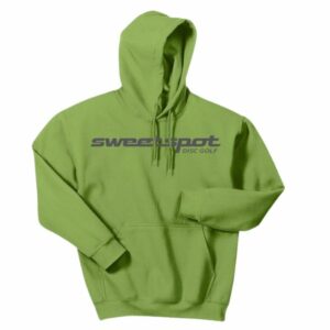 Light Weight Hooded Sweatshirt Green with Grey Logo Sweet Spot Disc Golf Shirt Sweater