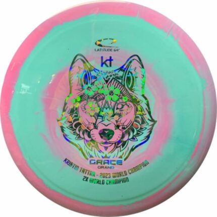 Latitude 64 Royal Grand Orbit Grace Kristin Tattar 2x World Champ flight plate swirl colors and custom limited stamp